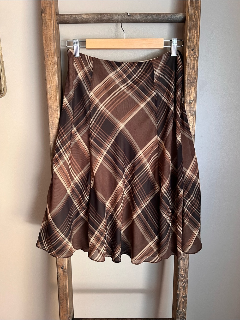 American Living Brown Plaid Skirt